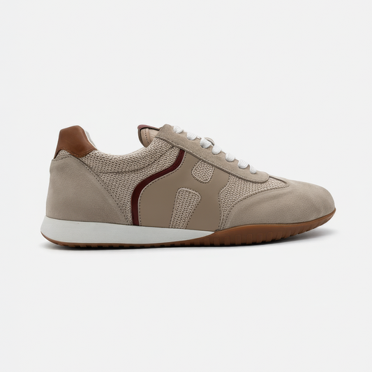 Baskets rétro beige en daim – Confort & style urbain