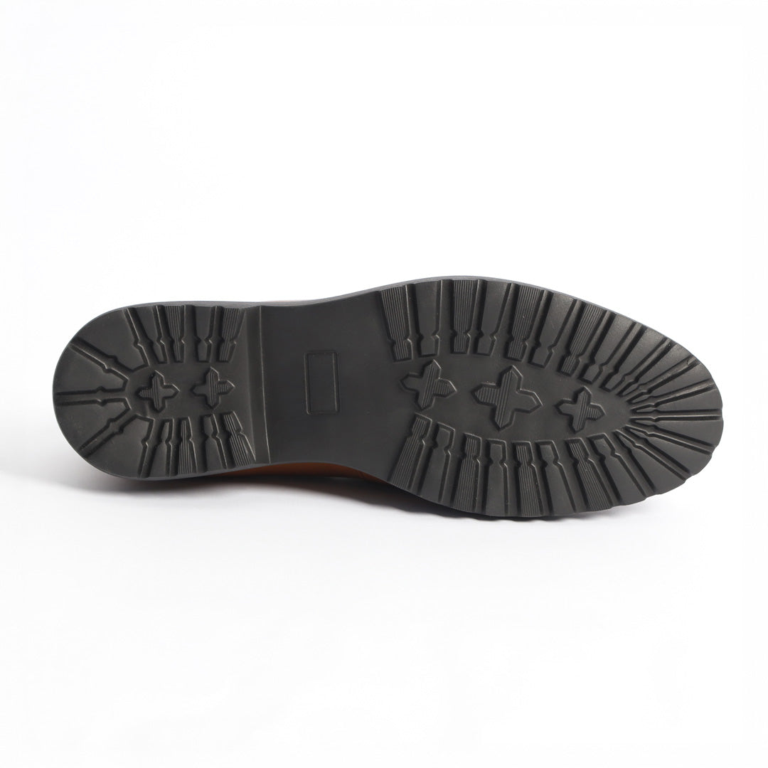 Mocassin Chunky Cuir Authentique – Ref: 2101 Marron Vintage