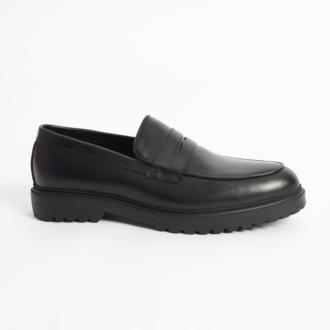 Mocassin Chunky Cuir Authentique – Ref: 2101 Noir