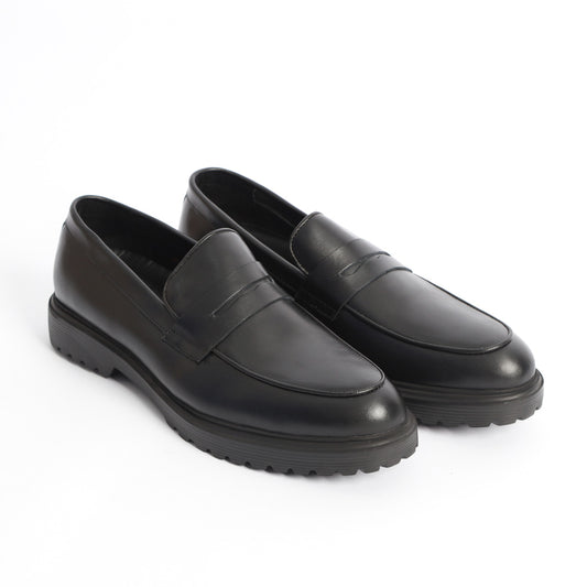 Mocassin Chunky Cuir Authentique – Ref: 2101 Noir