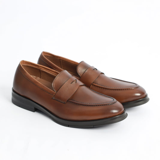 Mocassin Classique Cuir Véritable – Marron Vintage Ref: 2201