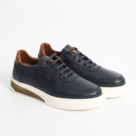 Sneaker Cuir Bleu Marine – Ref: 3101
