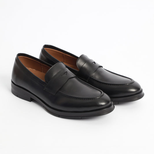 Mocassin Classique Cuir Véritable – Noir Ref: 2201